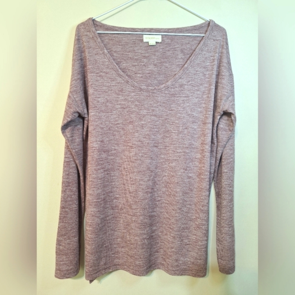 Aritzia Golden by Tna medium longsleeve burgandy marl longsleeve knit sweater